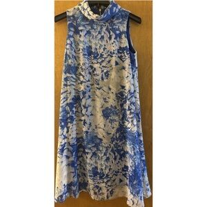 Eliza J Blue and White Floral Dress